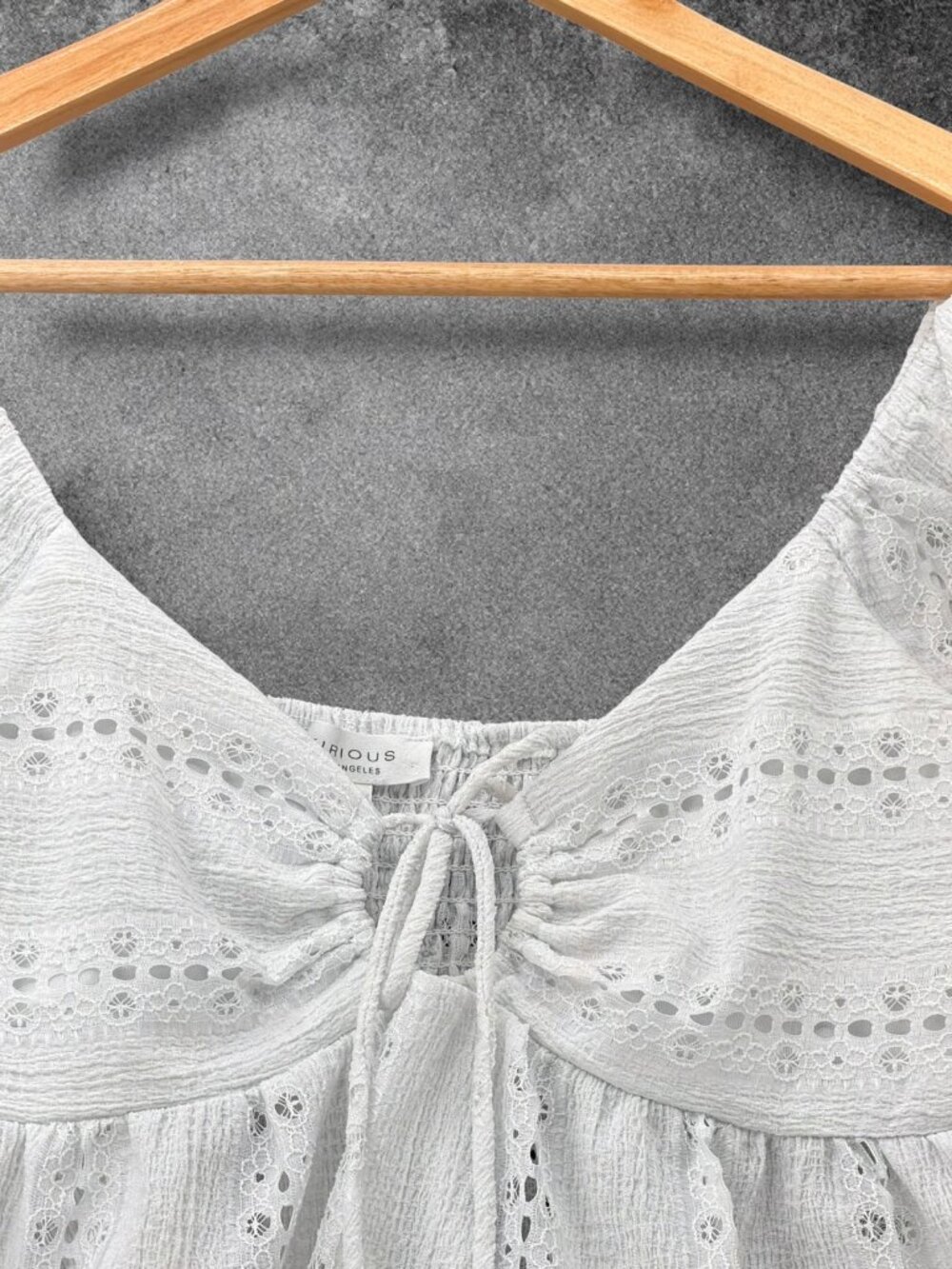 Romantic White Floral Crochet Lace Ruffle Crop Tank Top XS - Picture 3 of 5